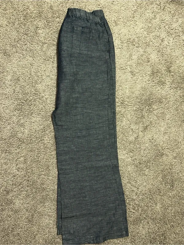 New York & Co. Linen Cotton Wide-Leg Drawstring Pants - Image 4