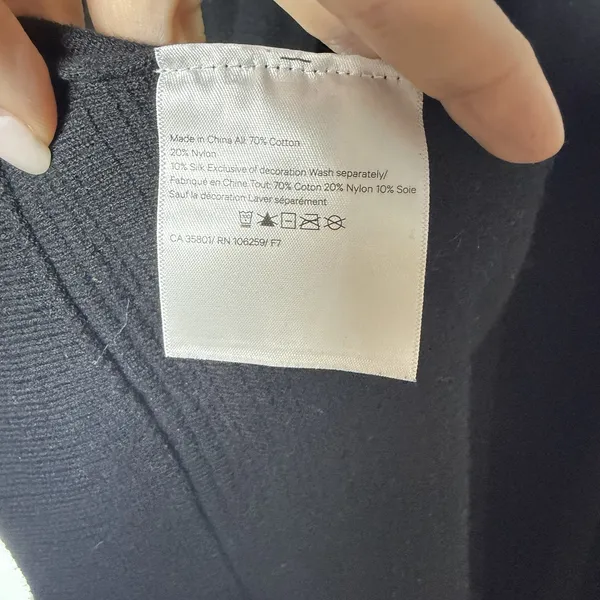 Lululemon Cardigan Black Find Your Calm Wrap Sweater Silk Blend Womens 6-8 - Image 6