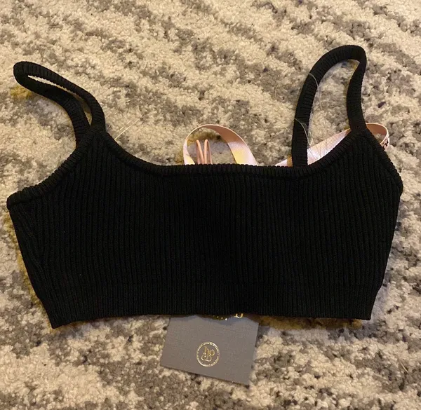 House Of CB Mischa Ribbed Knit Bralette in Black size S - Image 3