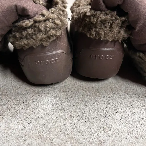 Crocs Nadia Rubber Winter Boots Sherpa Lined Brown Women's Size 8 - Image 3