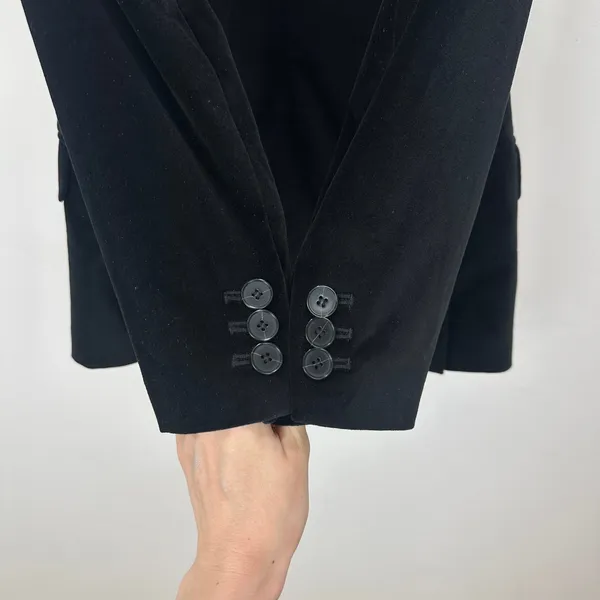 Madewell Peak-Lapel Double-Breasted Blazer in Velvet Classic Black XXS NWT - Image 13