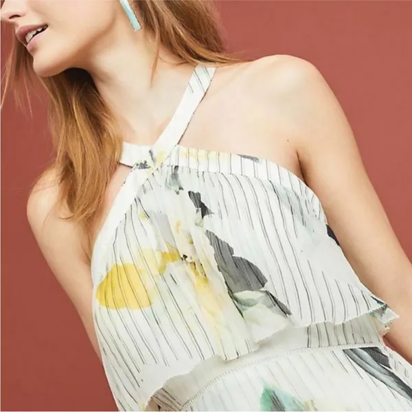 Anthropologie‎ Floral Garden Party Dress Size 0 - Image 3