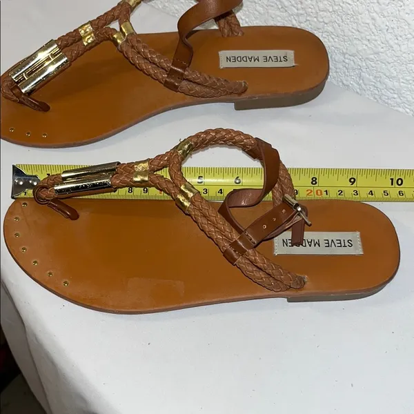 Steve Madden Brown Metallic Sandals - Image 10