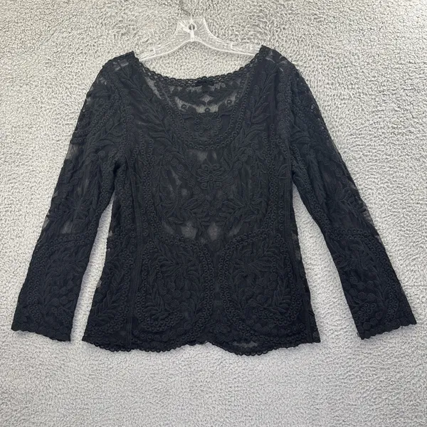 Y2K Express Sheer Crochet Lace Top Whimsigoth Witchy Fairy Grunge Women's Medium - Image 2