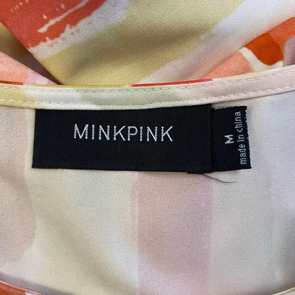 Minkpink‎ Good Life Tee Mini Dress Womens Size M Boho Pink Yellow - Image 2