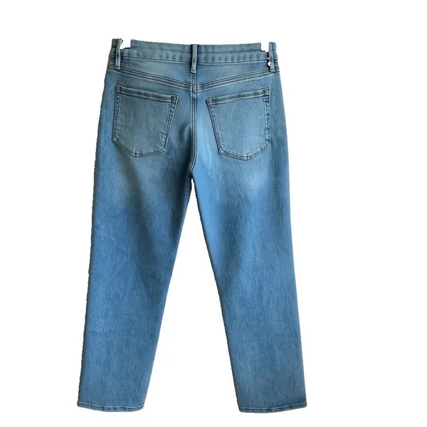 Good American Good Legs Straight Jeans Sz 14/32 Indigo400 cropped button fly - Image 2