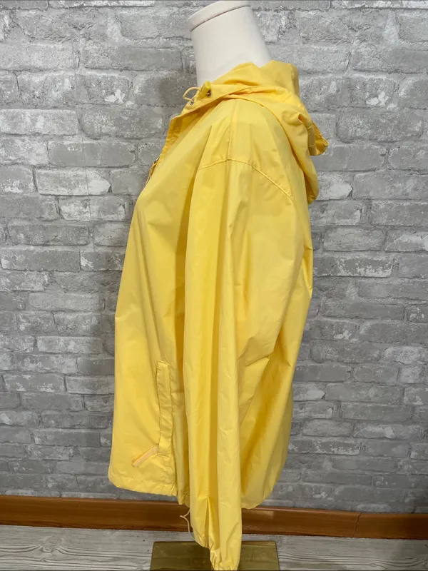 L.L. Bean yellow hooded nylon windbreaker jacket - Image 3