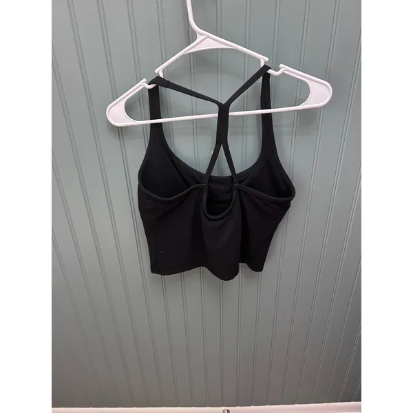 Victoria's Secret PINK Black Rhinestone Logo Strappy Crop Top Bra‎ Large y2k - Image 5