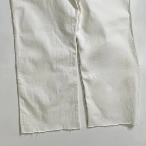 NWT!! J. CREW '96 Slim Wide Jeans Retro Raw Hems Solid White Preppy Frayed 33 - Image 10