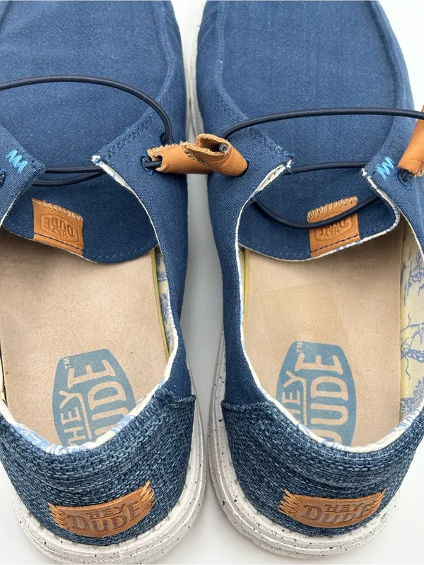 Hey Dude WENDY WASHED Navy Canvas Slip-On Loafers Size 10 - Image 9