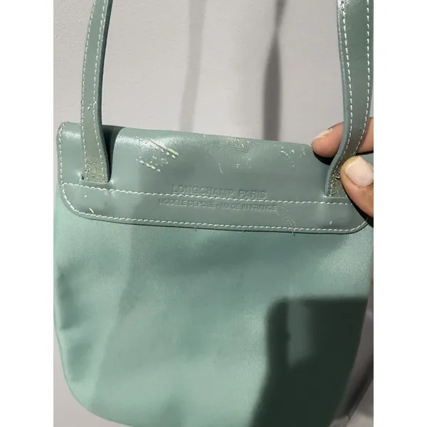 Longchamp‎ Le Pliage Leather Shoulder Bag Crossbody Made In France Vintage L - Image 7
