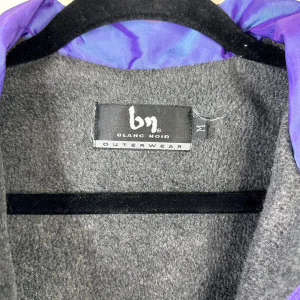 Blanc Noir BN Iridescent Purple Y2K Fleece Sleeveless Collar Swish Vest Medium - Image 6