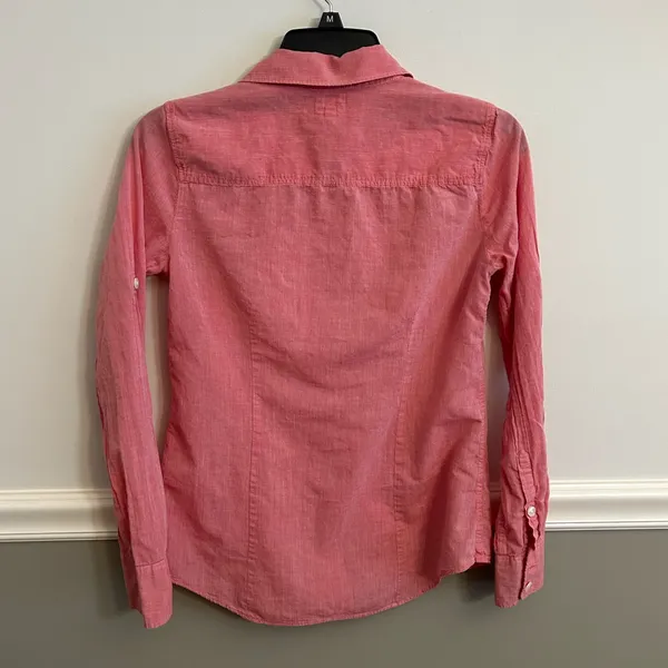 J. Crew Pink The Perfect Shirt Button Down Long Sleeve Classic Extra Small - Image 3