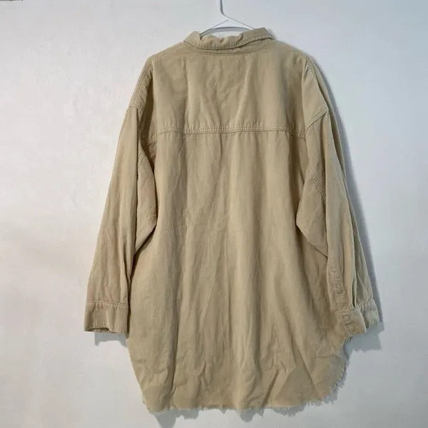 OFFLINE by Aerie Corduroy Pullover XL Beige Oversized Shacket Boho - Image 3