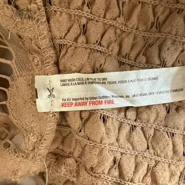 Free People Adella Bralette Womens XS Nude Tan Boho Lace Crochet Festival New - Image 4