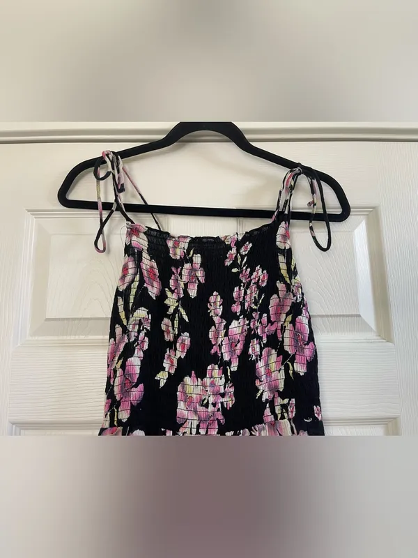 Women’s Free People Intimately Garden Party Floral Print Maxi Dress Black Size M - Image 5