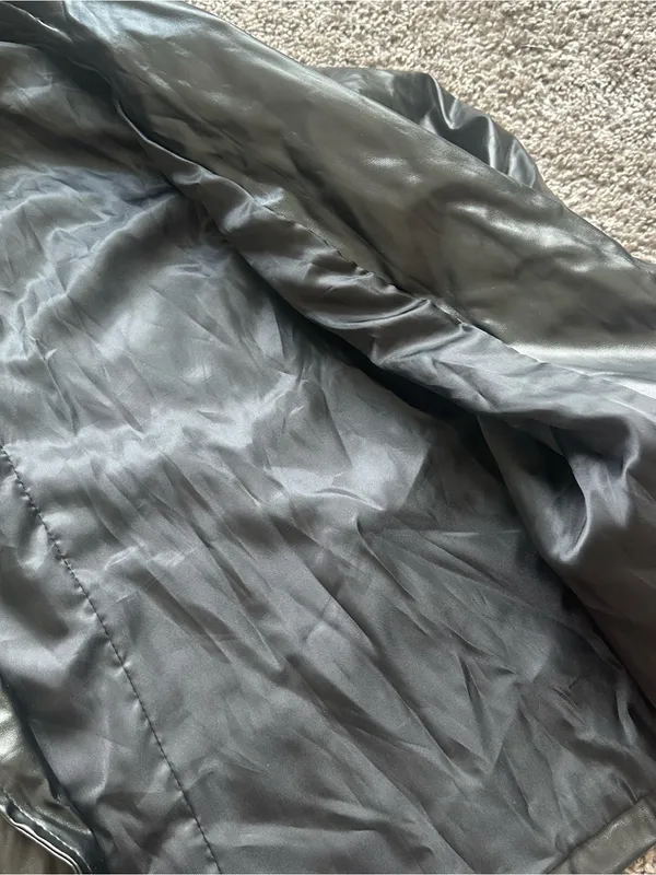 SHEIN Black Faux Leather Blazer Jacket - Image 4