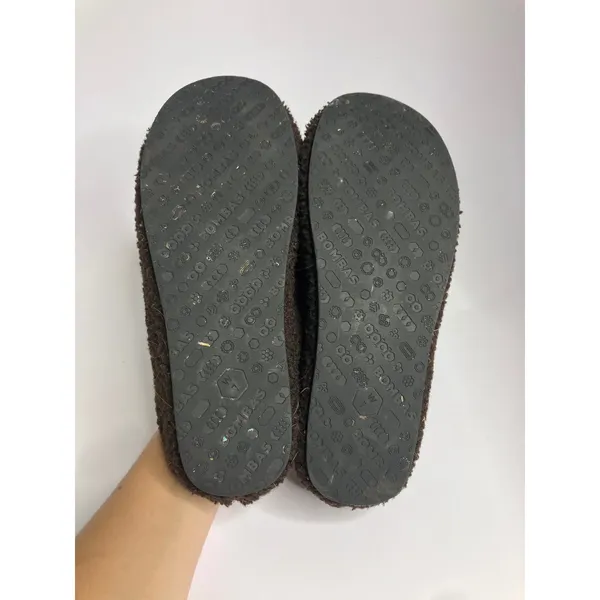 Bombas Gripper Slippers Women Size 7 Brown Excellent Sherpa Fleece House Shoes - Image 6