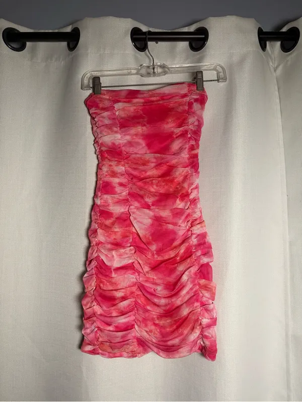 Superdown from REVOLVE Ivanna Mini Pink Tie Dye Strapless Mini Dress Size XS - Image 4