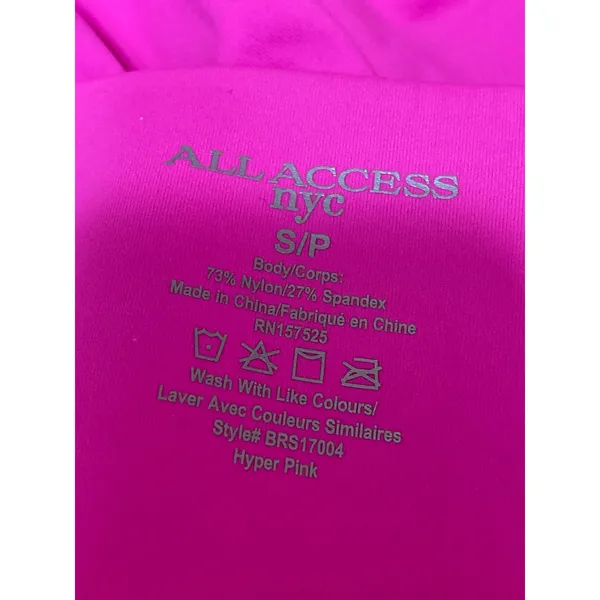All Access Pink Racerback Cropped Top Leggings Yoga Athletic Two Piece Set Sz S - Image 5