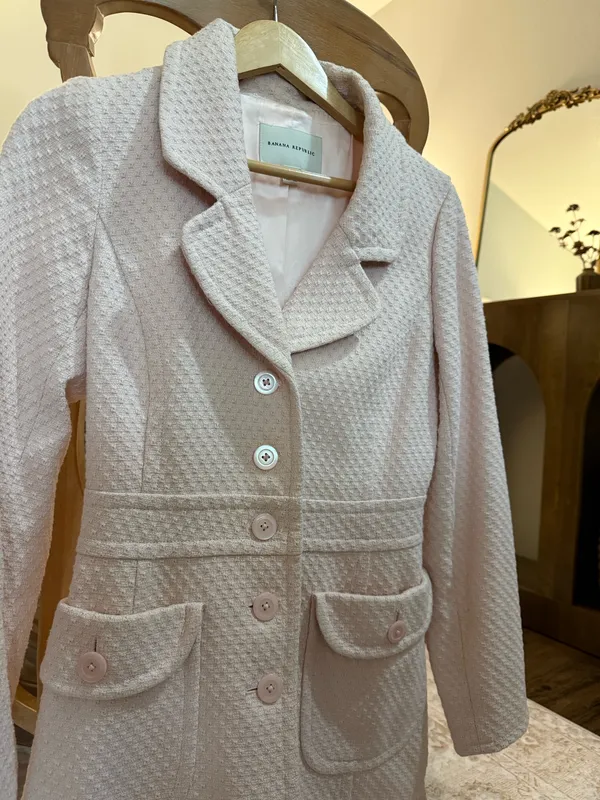 Banana Republic pink cotton trench coat - Image 2