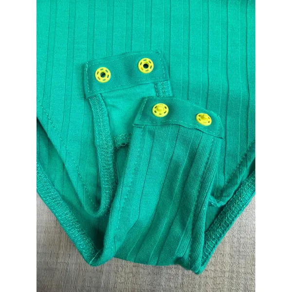 Free People Intimately Ribbed Henley Bodysuit Green Sleeveless XS Fits Like Med - Image 7