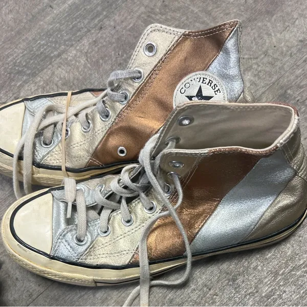Converse Chuck Taylor All Star Hi Metallic Silver Gold Bronze YK2 festival - Image 2
