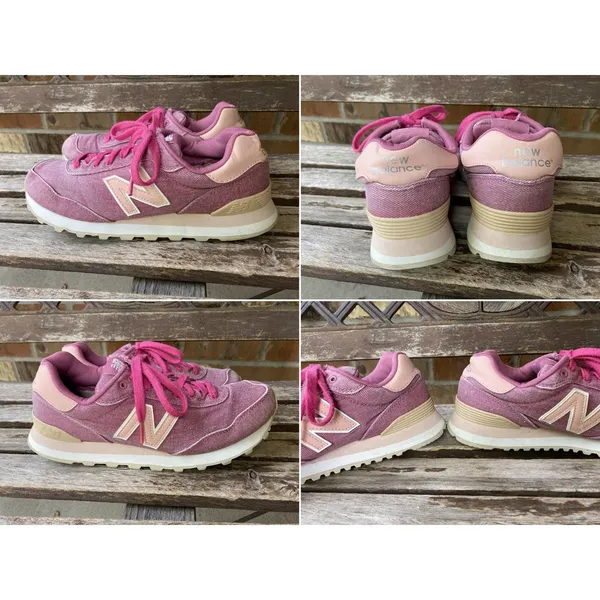 Size 9 B New Balance 515 Pink Cotton Canvas Sneakers Shoes Women's - Image 3
