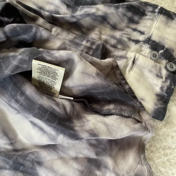 Side Stitch Women's Top Sz XL Tie Dye Tencera Button Front Top Blue A393918 - Image 8