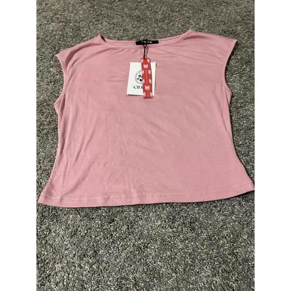 Cider Women’s Size S Pink Sleeveless Top Soft Versatile Preppy Day To Night NEW - Image 2