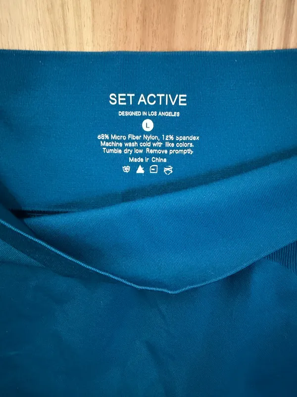 SET ACTIVE Sculptflex High-Rise Seamless Leggings – Teal Blue – Size Large - Image 3