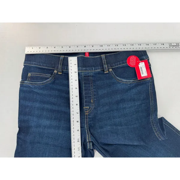 SPANX Flare Jeans Women Petite Large L/G Midnight Wash Pull On Stretch Denim NWT - Image 9
