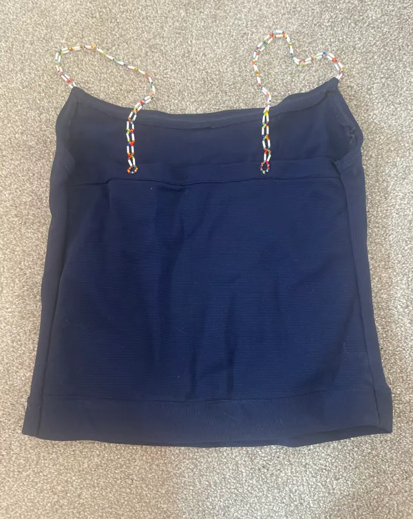 Blue Tank With Beaded Straps - Image 2