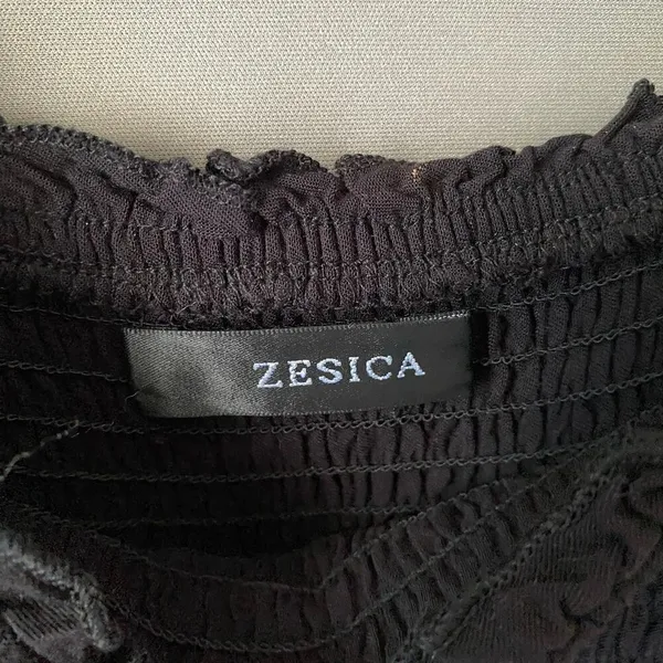 ZESICA Boho Flowy Dainty Smocked Tiered Maxi Dress‎ Black - Image 5