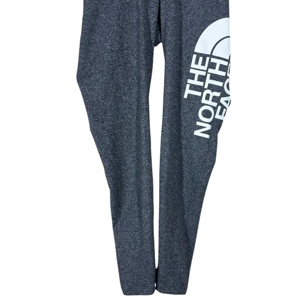The North Face High Rise Heathered Leggings Dark Gray Logo Athletic Size XS - Image 3