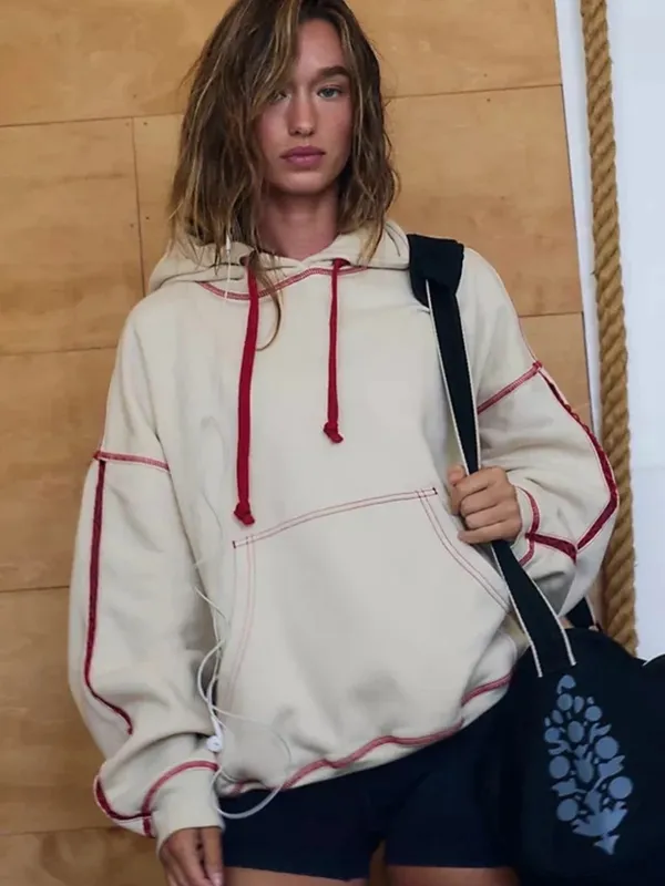 Free People Final Call Rose Logo Hoodie Floral Embroidered Sweatshirt Jacket XS - Image 3