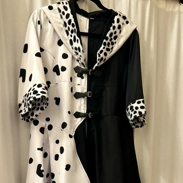 Cruella Devil Costume Women's Coat Dress Cosplay Outfit Halloween X-LARGE - Image 8