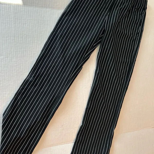 Yogipace Black and White Striped Women's Pants work/yoga pull on straight leg - Image 6