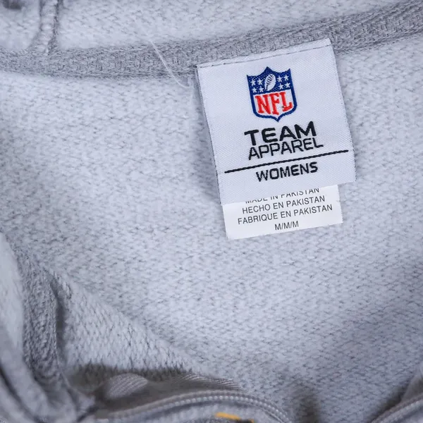 NFL Team Apparel Green Bay Packers Hoodie Womens Medium Grey Full Zip Game Day - Image 5