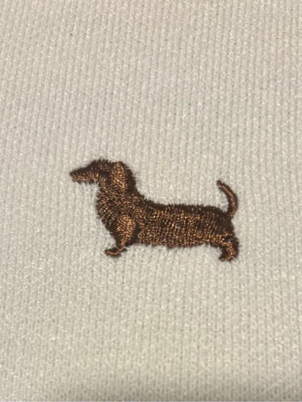 NWT Calligraphie Dachshund Embroidered Puff Sleeve Sweater Top Size Large - Image 3