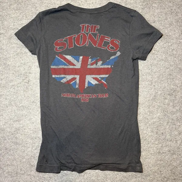 Junk Food Women S T-Shirt Small Band Graphic Distressed Gray - Image 5