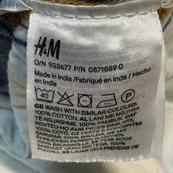 H&M Women's Blue Medium Wash High Waisted Wide Leg Baggy Denim Jeans Size 8 - Image 5