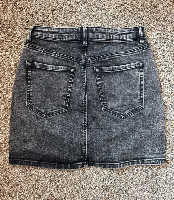 Garage Washed Black Denim Skirt - Image 2