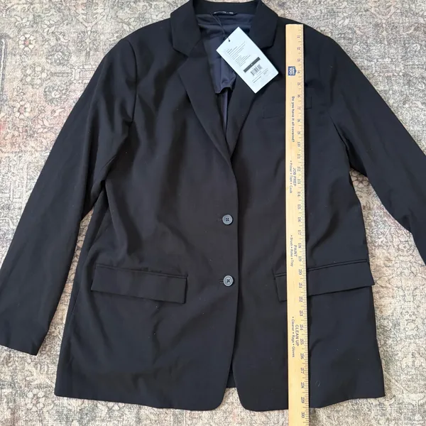 NWT Ministry of Supply Velocity Boyfriend Blazer Black Stretch Size 10 - Image 7