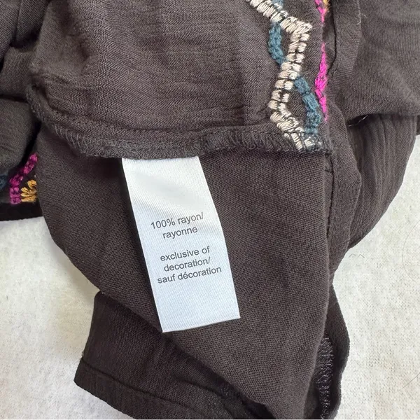 Maurices Tank Top Womens L Black Rayon Embroidered Lightweight Boho Flowy New - Image 7