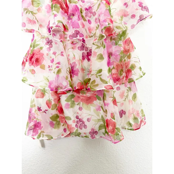 NWT Abercrombie and Fitch Organza Tiered Strapless Mini Dress Size Medium - Image 11