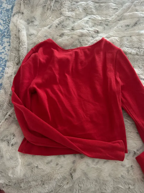 PacSun Red long sleeve crop top - Image 4