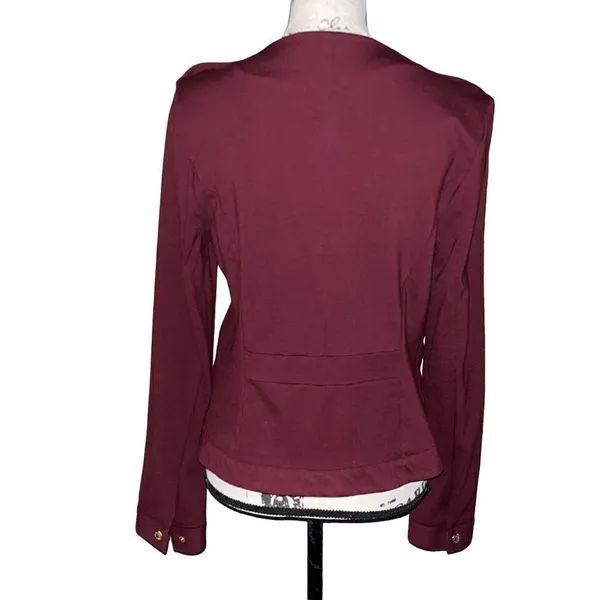 Marc New York Andrew Marc Burgundy Military Zip Jacket Gold‎ M - Image 3