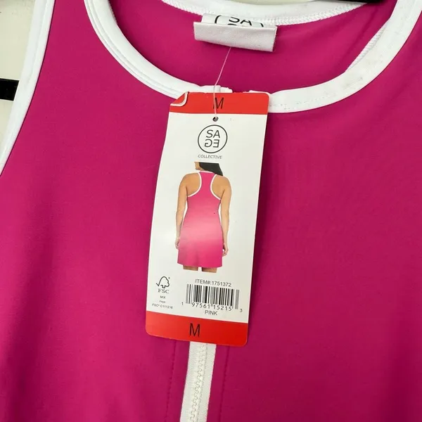 Sage Athletic Women’s Medium Pink White Athletic Dress New NWT - Image 2