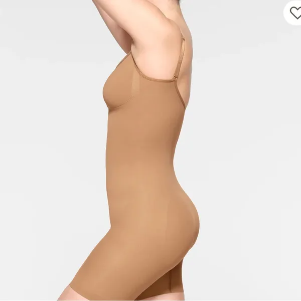 SKIMS Seamless Sculpt Mid‎ Thigh Bodysuit in Ochre - Image 5